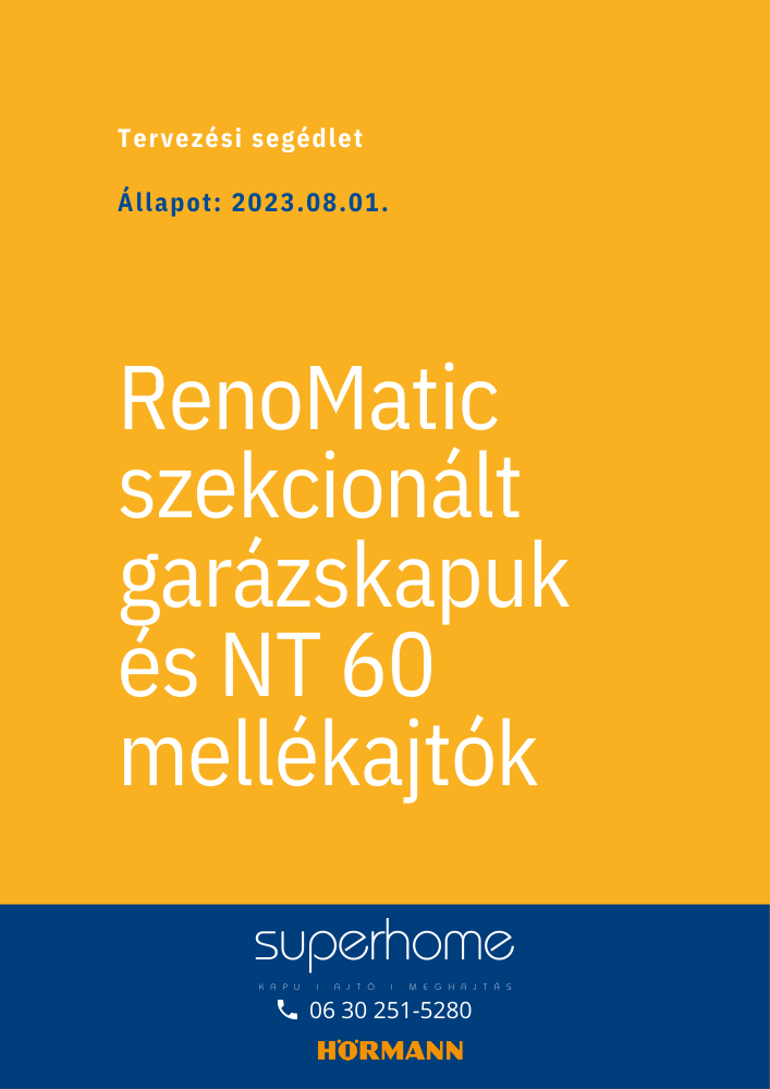 Hörmann szekcionált garázskapuk – tervezési segédlet (PDF)