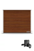 Hörmann Reno szekcionált garázskapu | Decocolor lakkozott felület | M-bordás mintázat | Dark Oak szín | Kézi zár és fogantyú szett