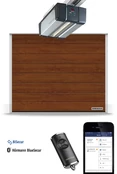Hörmann RenoMatic szekcionált garázskapu | Decocolor lakkozott felület | M-bordás mintázat | Dark Oak szín | SupraMatic E4 meghajtás