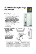 DIN ZK ajtóelem - elérhető méretek