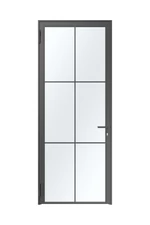 Hörmann acél loftajtó | Modell 1 | DIN balos | RAL9005 mélyfekete színben | átlátszó biztonsági üveggel | 650-1000 x 1900-2250 mm mérettartományban