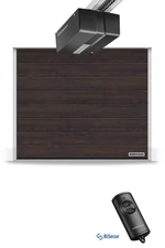 Hörmann RenoMatic szekcionált garázskapu | Decocolor lakkozott felület | M-bordás mintázat | Night Oak szín | DuraMatic meghajtás