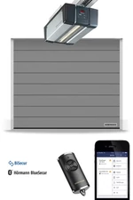 Hörmann RenoMatic hőszigetelt, szekcionált garázskapu | M-bordás | Woodgrain faerezet felület | RAL9007 szürkealumínium szín | SupraMatic E4 meghajtás 1 db távirányítóval
