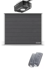 Hörmann RenoMatic szekcionált garázskapu | Woodgrain felület | M-bordás mintázat | CH703 antracit metál  szín | ProLift meghajtás