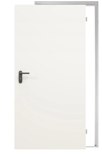 1000 x 2125 mm Hörmann ZK acél beltéri ajtó | RAL9016 fehér színben | acél saroktokkal kőműves falhoz | DIN jobbos