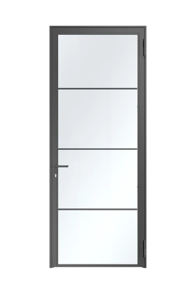 Hörmann acél loftajtó | Modell 3 | DIN jobbos | 1-szárnyú | RAL9005 mélyfekete színben | átlátszó biztonsági üveggel | 650-1000 x 1900-2250 mm mérettartományban